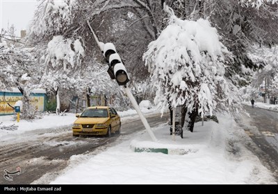 تساقط كثيف للثلوج في أروميه غرب إيران