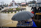 سیل و آبگرفتگی در پیربازار رشت
