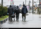 سیل و آبگرفتگی در پیربازار رشت