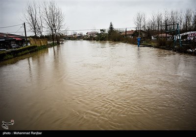 سیل و آبگرفتگی در پیربازار رشت