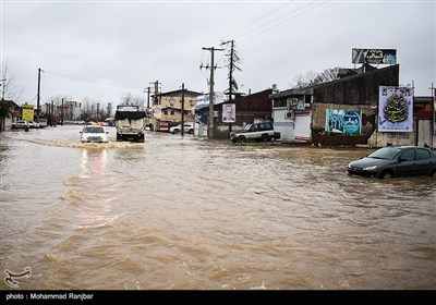 سیل و آبگرفتگی در پیربازار رشت