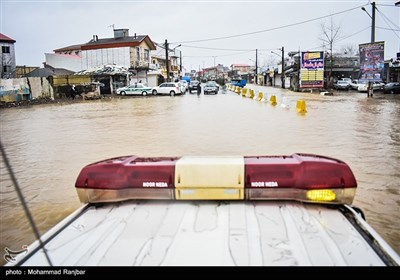 سیل و آبگرفتگی در پیربازار رشت