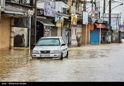 سیل و آبگرفتگی در پیربازار رشت