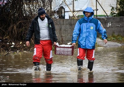 سیل و آبگرفتگی در پیربازار رشت