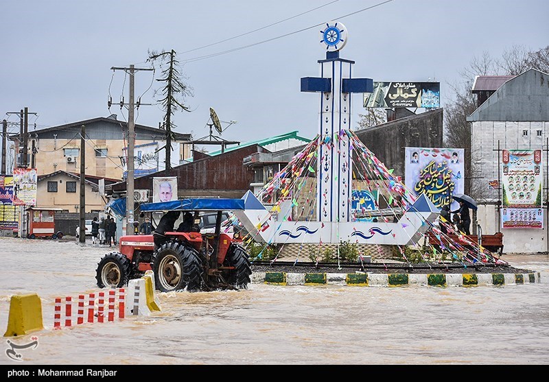 سیل و آبگرفتگی در پیربازار رشت