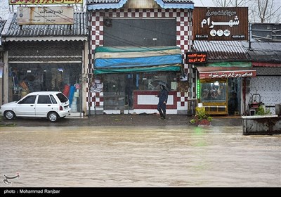سیل و آبگرفتگی در پیربازار رشت