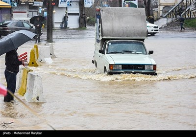 سیل و آبگرفتگی در پیربازار رشت