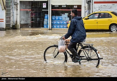 سیل و آبگرفتگی در پیربازار رشت