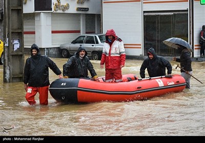 سیل و آبگرفتگی در پیربازار رشت
