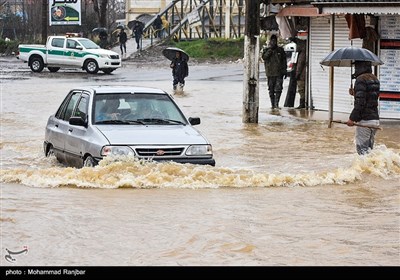 سیل و آبگرفتگی در پیربازار رشت