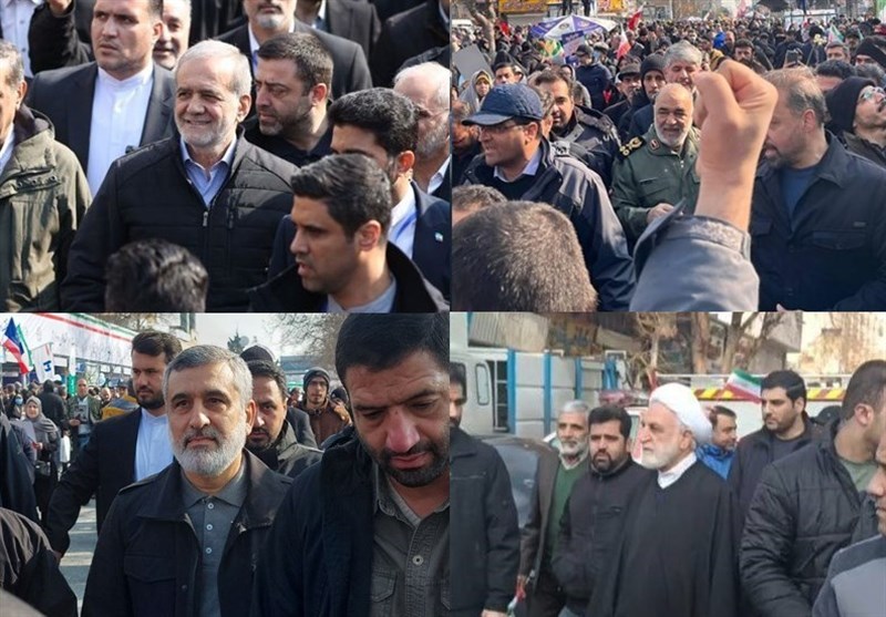 حضور شخصیت‌های سیاسی در راهپیمایی 22 بهمن تهران