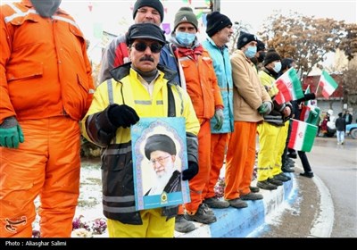 راهپیمایی 22 بهمن کم نظیر و برفی در بجنورد