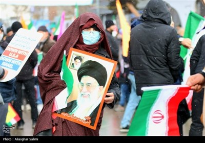 راهپیمایی 22 بهمن کم نظیر و برفی در بجنورد