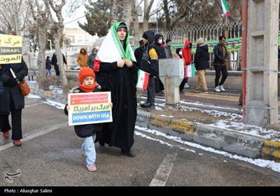 راهپیمایی 22 بهمن کم نظیر و برفی در بجنورد