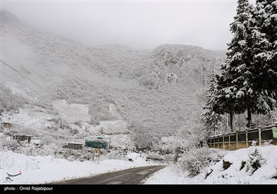 بارش برف در ارتفاعات رحیم آباد - گیلان