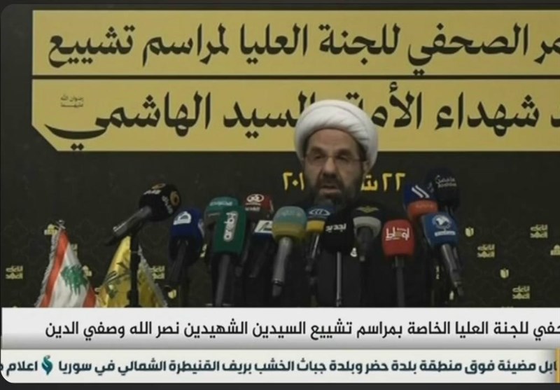 الشیخ دعموش فی مؤتمر صحفی للجنة العلیا للتشییع: مسیرة الشهیدین نصرالله وصفی الدین مستمرة بقوة