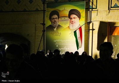 مراسم گرامیداشت شهیدان سیدحسن نصرالله و سیدهاشم صفی‌الدین در زنجان