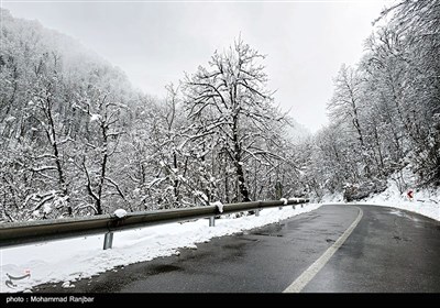 طبیعت برفی مسیر سیاهکل به دیلمان