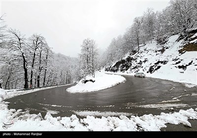 طبیعت برفی مسیر سیاهکل به دیلمان