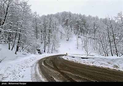 طبیعت برفی مسیر سیاهکل به دیلمان