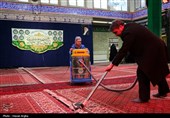 آئین غبارروبی حسینیه اعظم زنجان در آستانه ماه مبارک رمضان