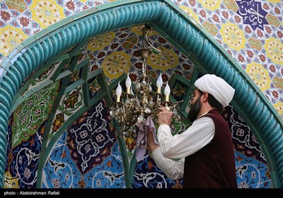 غبار روبی مساجد در آستانه ماه مبارک رمضان - همدان