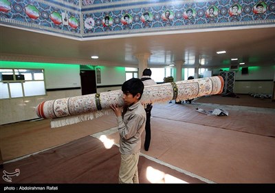 غبار روبی مساجد در آستانه ماه مبارک رمضان - همدان