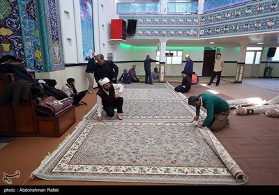غبار روبی مساجد در آستانه ماه مبارک رمضان - همدان
