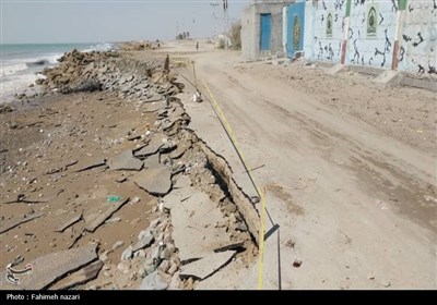 بالا آمدن آب دریا در بندر کوهستک