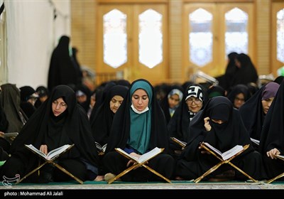 مراسم جزخوانی قرآن کریم در حرم حضرت معصومه (ع)