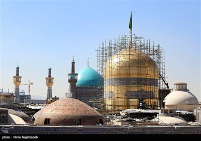 شستشو و تنظیف گنبد رضوی