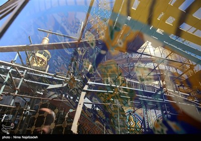 شستشو و تنظیف گنبد رضوی