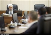 صادق آملی لاریجانی رئیس مجمع تشخیص مصلحت نظام در نشست با مدیران عامل خبرگزاریها