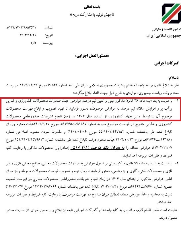 گمرک جمهوری اسلامی ایران , 