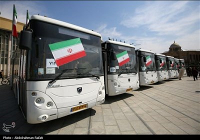 آیین رونمائی و بهرهبرداری از 40 دستگاه اتوبوس در همدان