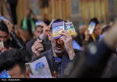 برپایی آیین شب قدر در حرم هلال بن علی