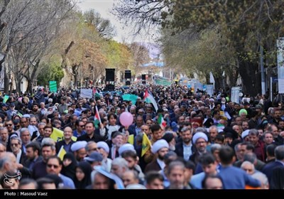 خروش بادرودیها در راهپیمایی روز قدس