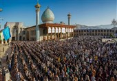قنوت بندگی در سومین حرم اهل بیت(ع) + عکس