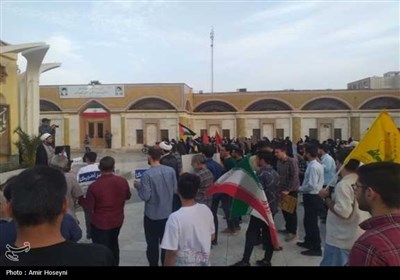 تجمع مردمی در اعتراض به جنایات رژیم صهیونیستی در بوشهر
