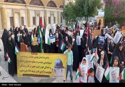 تجمع مردمی در اعتراض به جنایات رژیم صهیونیستی در بوشهر