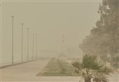 بوشهر در محاصره گرد و غبار/دید افقی به زیر 100متر رسید!+فیلم