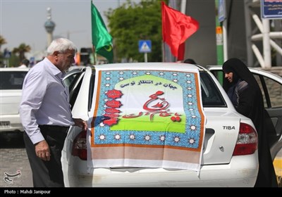 حرکت کاروان خودرویی مردم اصفهان برای شرکت در اجتماع قیام مردمی&quot; انا علی العهد&quot;