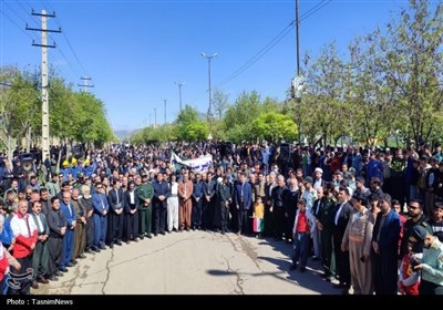 راهپیمایی مردم شهرستانهای پاوه، ثلاث باباجانی و روانسر در حمایت از مردم غزه