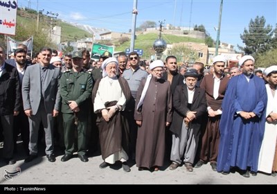 راهپیمایی مردم شهرستانهای پاوه، ثلاث باباجانی و روانسر در حمایت از مردم غزه
