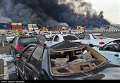 خسارات انفجار در اسکله شهید رجایی - بندرعباس