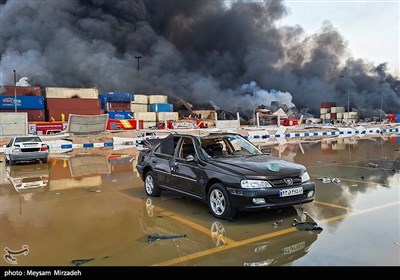 خسارات انفجار در اسکله شهید رجایی - بندرعباس