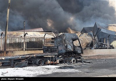خسارات انفجار در اسکله شهید رجایی - بندرعباس