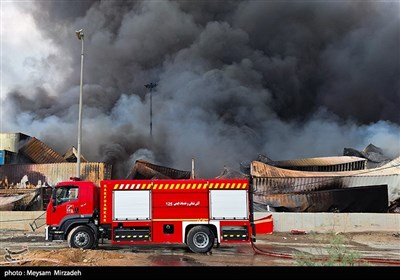 خسارات انفجار در اسکله شهید رجایی - بندرعباس