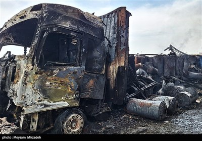 خسارات انفجار در اسکله شهید رجایی - بندرعباس