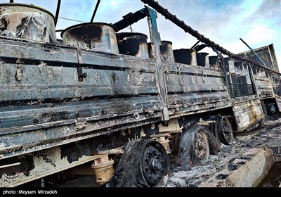 خسارات انفجار در اسکله شهید رجایی - بندرعباس